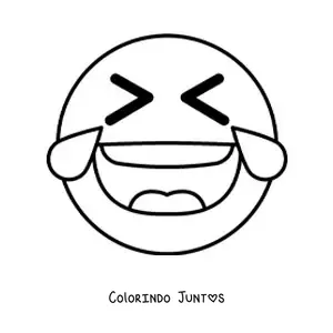 Desenho para colorir de emoji de risada