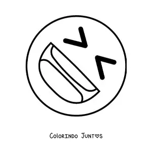 Desenho para colorir de emoji de carinha feliz rindo