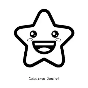Desenho para colorir de emoji de estrela feliz