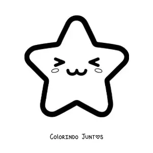 Desenho para colorir de emoji de estrela feliz kawaii