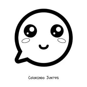 Desenho para colorir de emoji de cara feliz kawaii