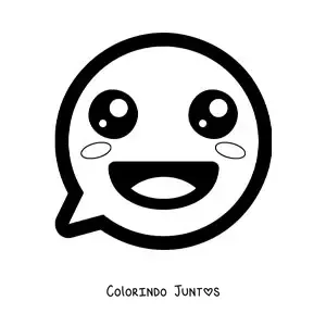 Desenho para colorir de emoji de cara sorridente kawaii