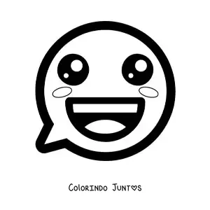 Desenho para colorir de carinha feliz kawaii animada
