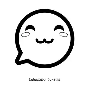 Desenho para colorir de emoji kawaii sorrindo