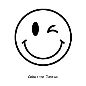 Desenho para colorir de cara feliz grande