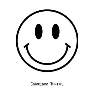 Desenho para colorir de cara feliz fácil