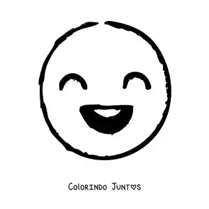 Desenho para colorir de emoji de felicidade