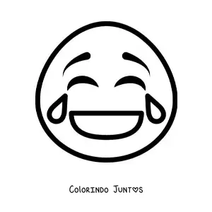 Desenho para colorir de emoticon de carinha rindo
