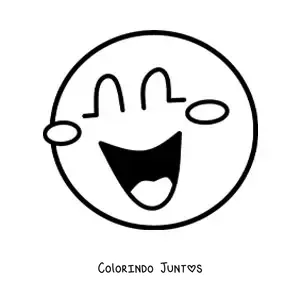 Desenho para colorir de emoticon de risada