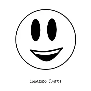 Desenho para colorir de emoticon de cara feliz