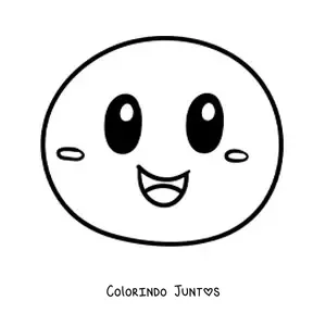 Desenho para colorir de emoticon de carinha feliz