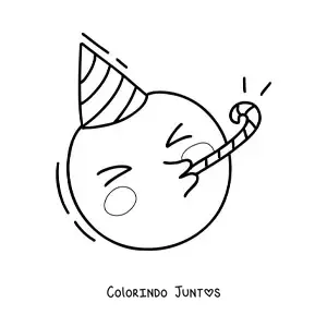 Desenho para colorir de emoji de aniversário