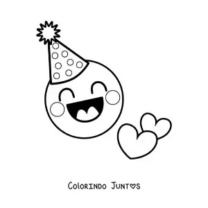 Desenho para colorir de emoji de feliz aniversário