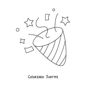 Desenho para colorir de emoji de lança-confete de festa