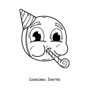 Desenho para colorir de emoji de aniversariante