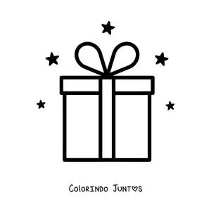Desenho para colorir de emoji de presente de aniversário
