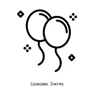Desenho para colorir de emoji de balões de aniversário