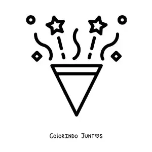 Desenho para colorir de emoji de lança-confete de festa de aniversário