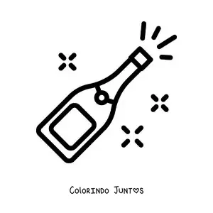 Desenho para colorir de emoji de champanhe de festa
