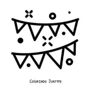 Desenho para colorir de emoji de decorações de festa de aniversário