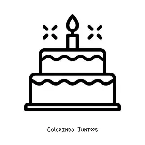 Desenho para colorir de emoji de bolo de aniversário