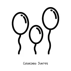 Desenho para colorir de emoji de balões de festa
