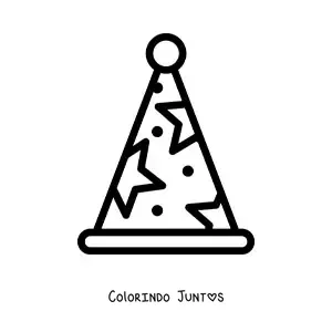 Desenho para colorir de emoji de chapéu de festa