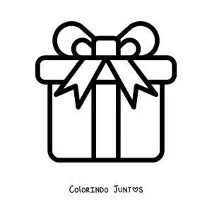 Desenho para colorir de emoji de presente de aniversário grande