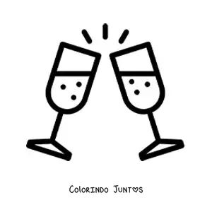 Desenho para colorir de emoji de brinde de aniversário