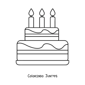 Desenho para colorir de emoji de torta de aniversário