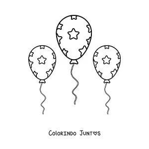 Desenho para colorir de emoji de balões de festa