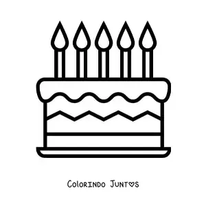 Desenho para colorir de emoji de bolo de aniversário
