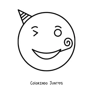 Desenho para colorir de emoji de festa
