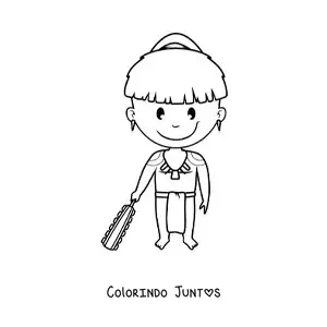 Desenho para colorir de homem maia