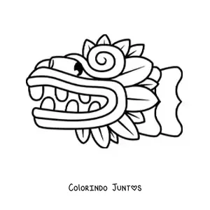 Desenho para colorir de arte maia