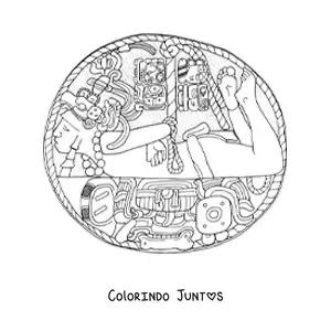 Desenho para colorir de sacrifício maia