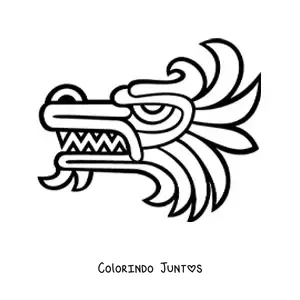 Desenho para colorir de escultura maia