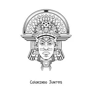 Desenho para colorir de homem com cocar asteca