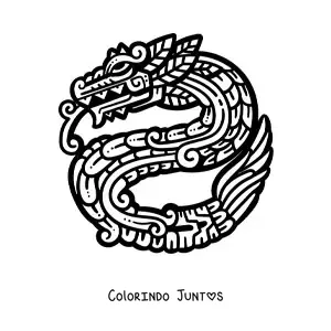 Desenho para colorir de serpente asteca