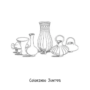 Desenho para colorir de cerâmica asteca