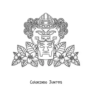 Desenho para colorir de arte da civilização asteca