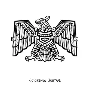 Desenho para colorir de escultura de águia asteca