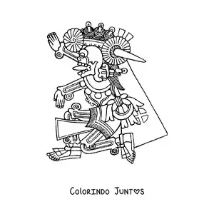 Desenho para colorir de deus asteca