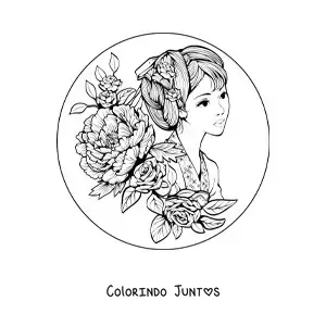 Desenho para colorir de linda mulher chinesa