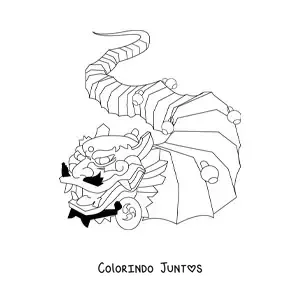 Desenho para colorir de dragão da cultura chinesa