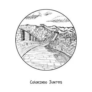Desenho para colorir de Grande Muralha da China