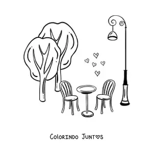Desenho para colorir de café em Paris