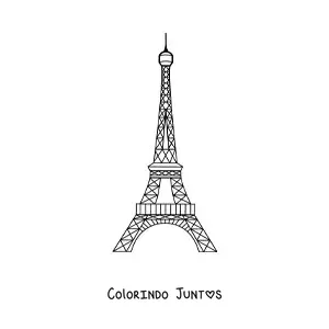 Desenho para colorir de torre Eiffel fácil