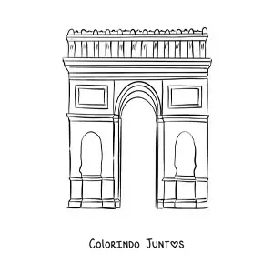 Desenho para colorir de Arco do Triunfo de Paris