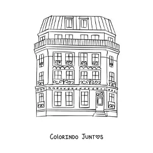 Desenho para colorir de arquitetura de Paris